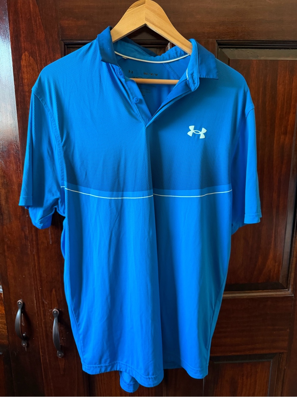 Under Armour Bright Blue Men's Athletic Polo with Subtle Stripe